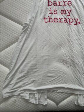 NWT Pure Barre x Tavi "barre is my therapy" Tank, White, Size XL